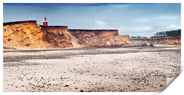 Happisburgh Cliffs and Lighthouse Print by Stephen Mole