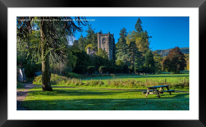 A view of Dunkeld Cathedral  Framed Mounted Print by Navin Mistry