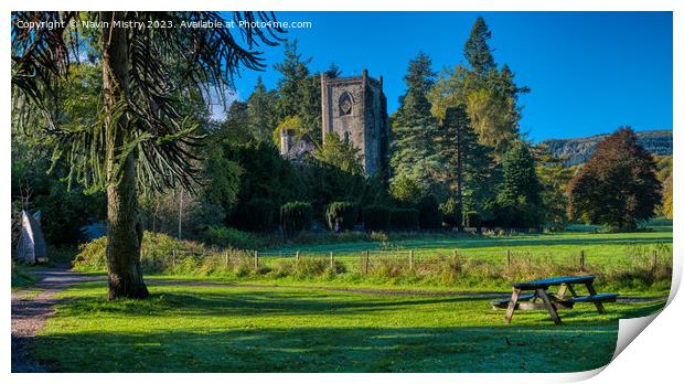 A view of Dunkeld Cathedral  Print by Navin Mistry