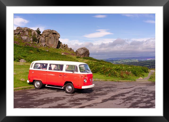 Cow Calf and Campervan Framed Mounted Print by Alison Chambers
