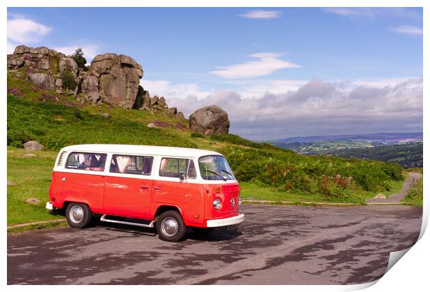 Cow Calf and Campervan Print by Alison Chambers