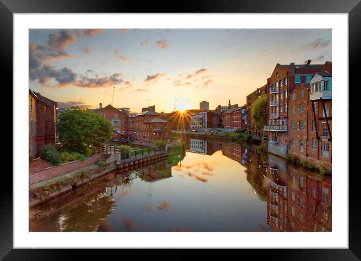 Leeds City Sunset Framed Mounted Print by Alison Chambers