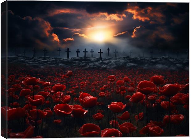 Flanders Field Poppies Canvas Print by Steve Smith