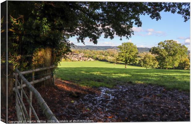 Cotswolds autumn countryside  Canvas Print by Martin fenton