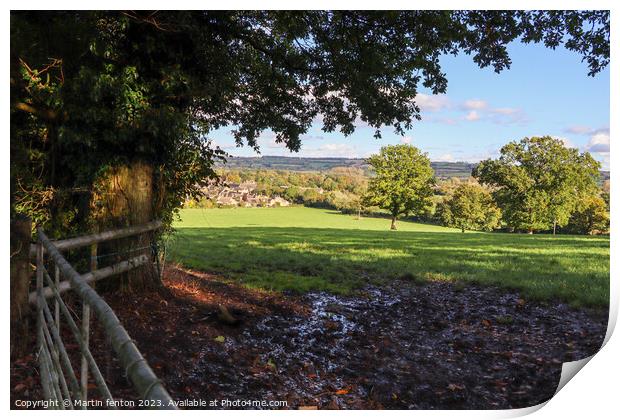 Cotswolds autumn countryside  Print by Martin fenton
