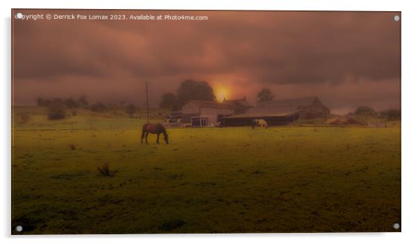 Misty sunrise Acrylic by Derrick Fox Lomax