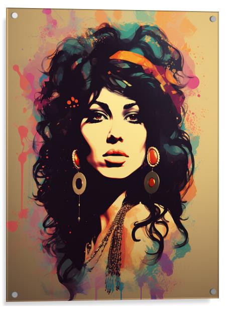 Amy Winehouse Acrylic by Steve Smith