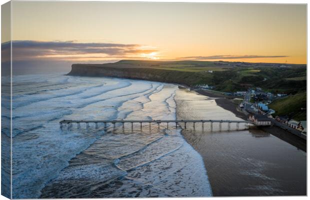 Sunrise at Saltburn by the Sea Canvas Print by Apollo Aerial Photography