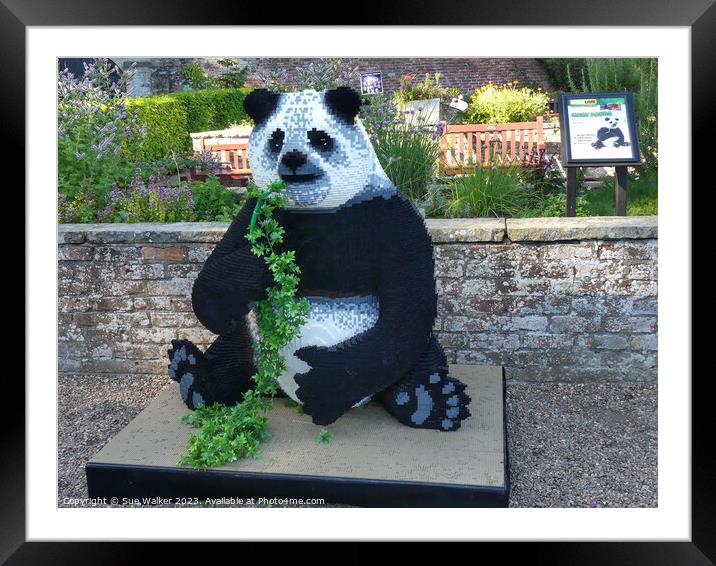 Lego Panda Framed Mounted Print by Sue Walker