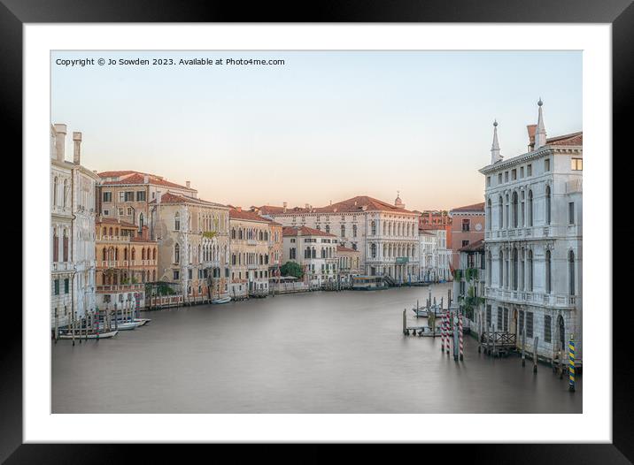 Sunrise over the Grand Canal Venice Framed Mounted Print by Jo Sowden
