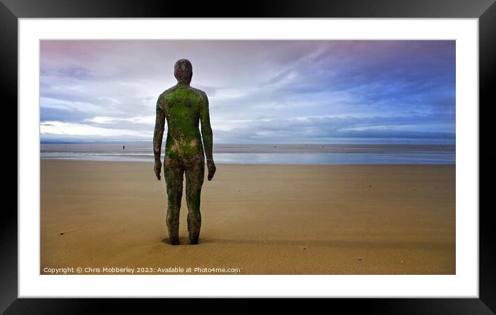 Crosby Beach iron man Framed Mounted Print by Chris Mobberley