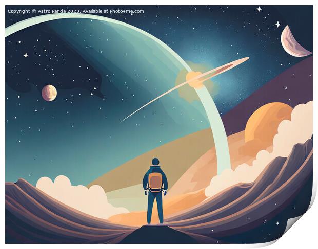 journey to the stars by astropanda  Print by Astro Panda