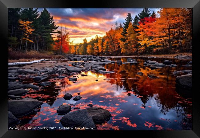 New England Fall Sunset Framed Print by Robert Deering