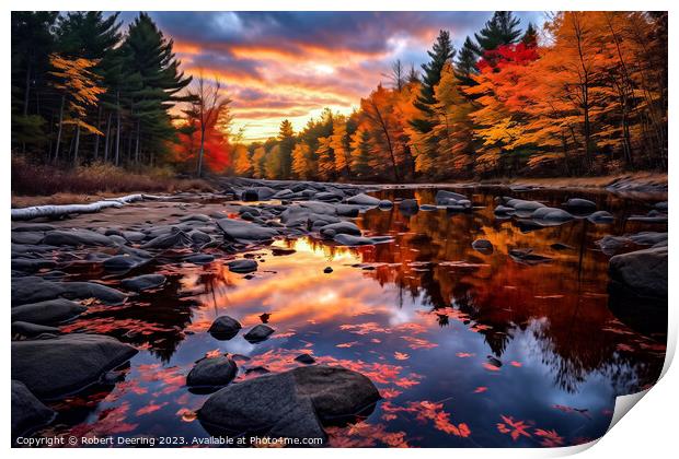 New England Fall Sunset Print by Robert Deering