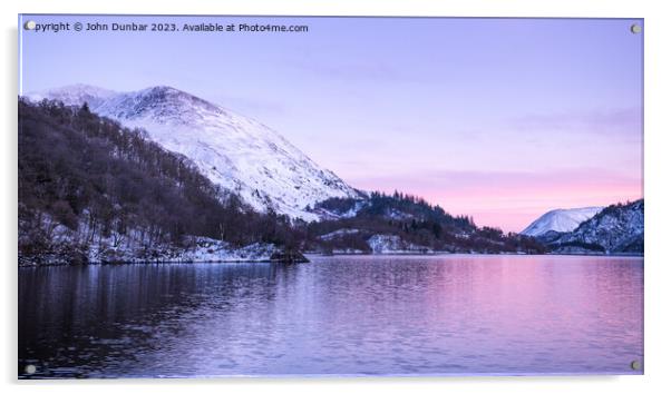 Winter Sunset at Thirlmere Acrylic by John Dunbar