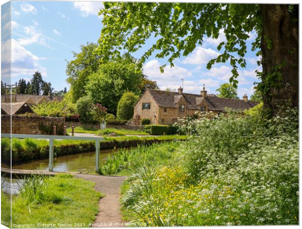Springtime in Lower Slaughter Canvas Print by Martin fenton