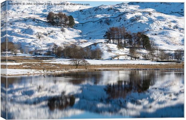 Watendlath Fell Winter Canvas Print by John Dunbar