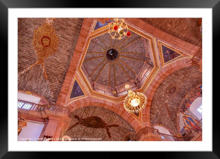 Basilica Dome Christmas Parroquia Archangel Church San Miguel Me Framed Mounted Print by William Perry