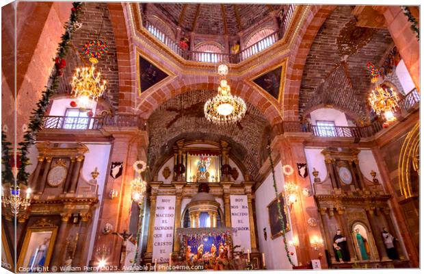 Basilica Parroquia Dome Archangel Church San Miguel Mexico Canvas Print by William Perry