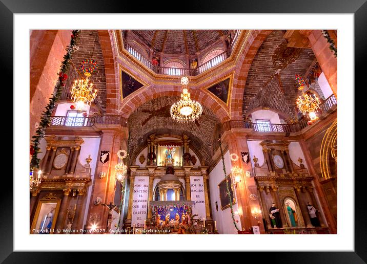 Basilica Parroquia Dome Archangel Church San Miguel Mexico Framed Mounted Print by William Perry