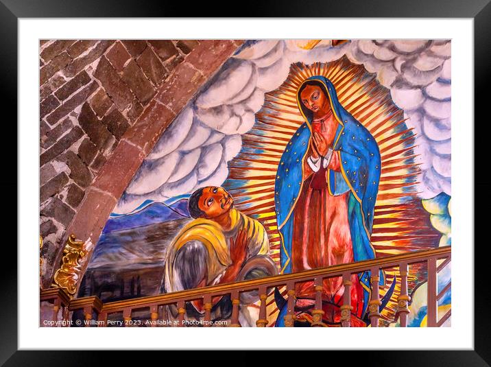 Juan Diego Guadalupe Painting Parroquia Church San Miguel Mexico Framed Mounted Print by William Perry