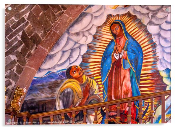 Juan Diego Guadalupe Painting Parroquia Church San Miguel Mexico Acrylic by William Perry