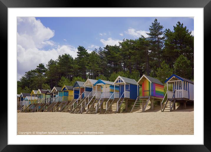 Beach huts Framed Mounted Print by Stephen Noulton