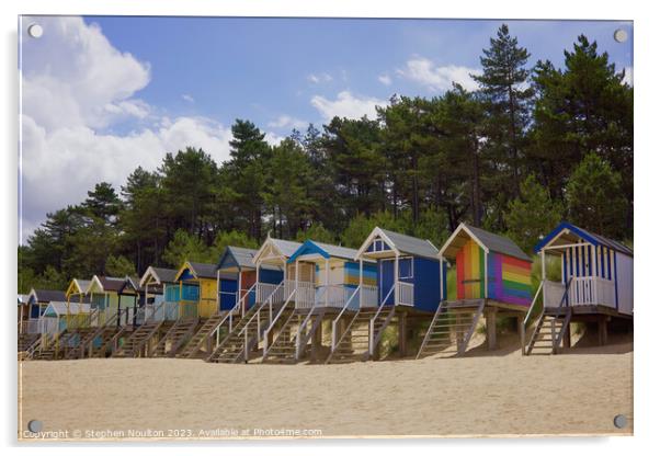 Beach huts Acrylic by Stephen Noulton