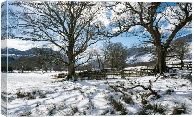 Borrowdale Winter Canvas Print by John Dunbar
