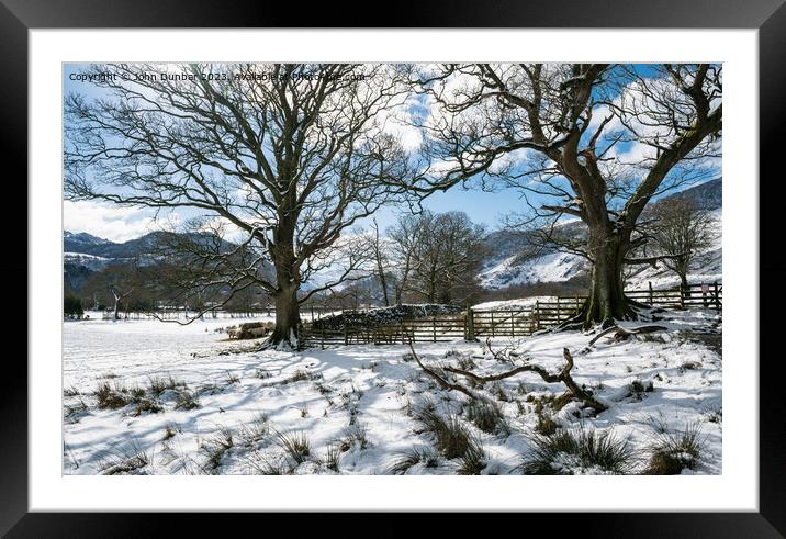 Borrowdale Winter Framed Mounted Print by John Dunbar