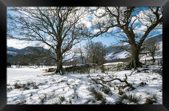 Borrowdale Winter Framed Print by John Dunbar