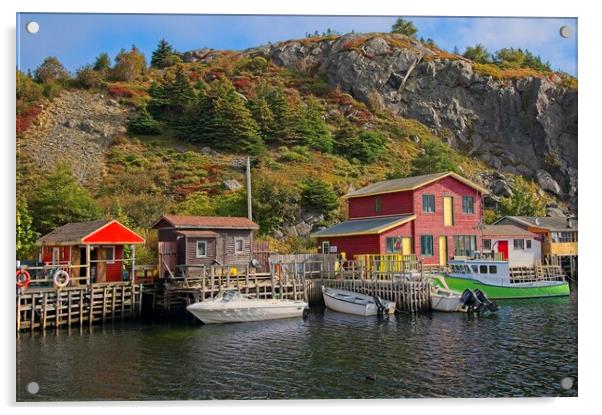 Autumn in Quidi Vidi Harbour, Newfoundland Acrylic by Martyn Arnold