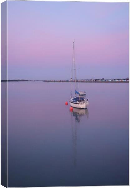 Pre sunrise colours and reflections over Brightlingsea Harbour  Canvas Print by Tony lopez