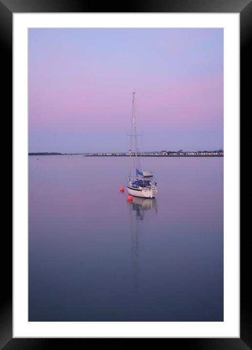 Pre sunrise colours and reflections over Brightlingsea Harbour  Framed Mounted Print by Tony lopez
