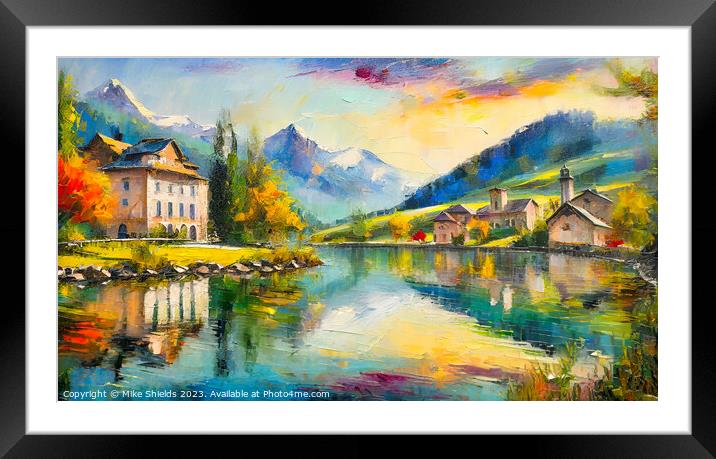 Stunning Lakeside View. Framed Mounted Print by Mike Shields