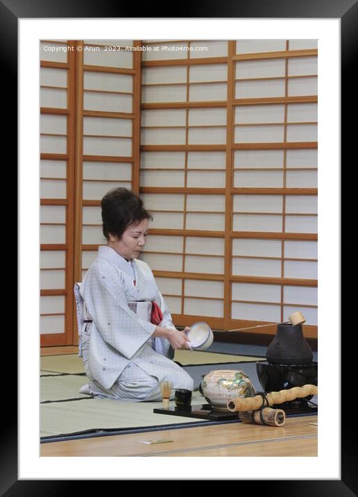 Tea Ceremony - Cherry Blossom Festival Framed Mounted Print by Arun 