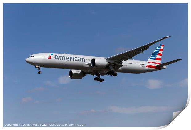 American Airlines Boeing 777 Print by David Pyatt