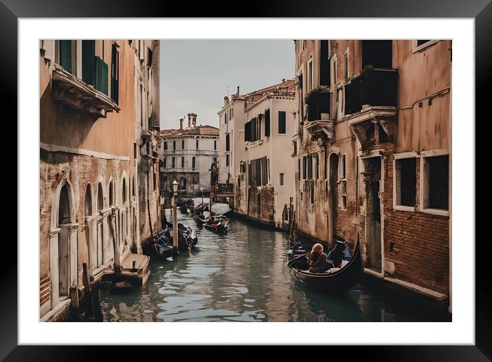 Venice Gondolas Framed Mounted Print by Picture Wizard