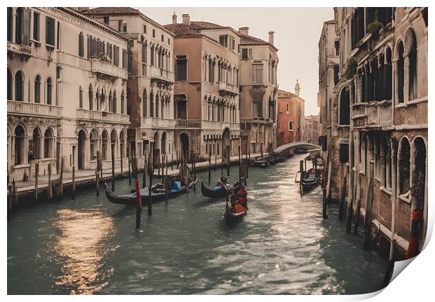 Venice Gondolas Print by Picture Wizard