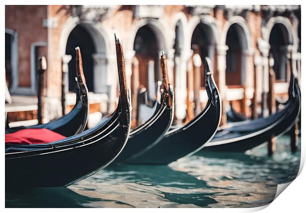 Venice Gondolas Print by Picture Wizard