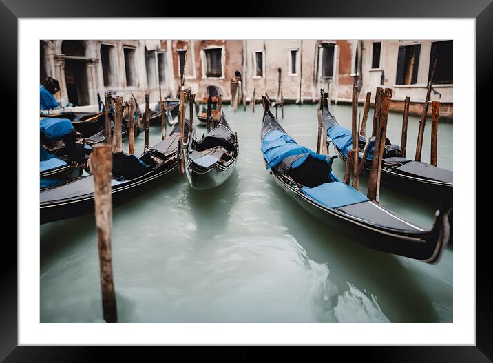 Venice Gondolas Framed Mounted Print by Picture Wizard