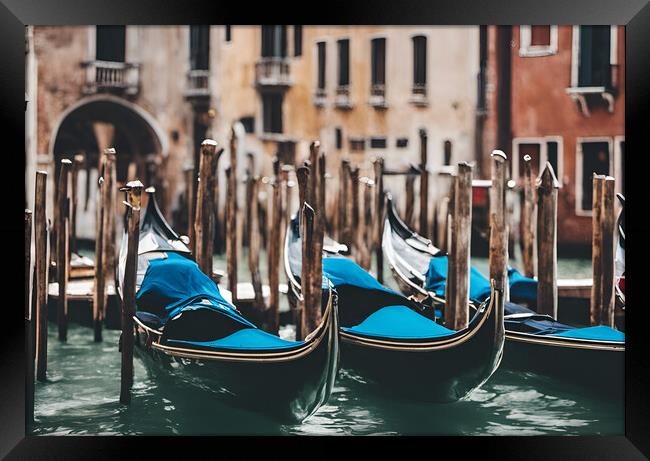 Venice Gondolas Framed Print by Picture Wizard