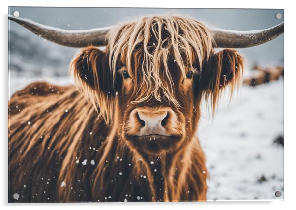 Highland Cattle Acrylic by Picture Wizard