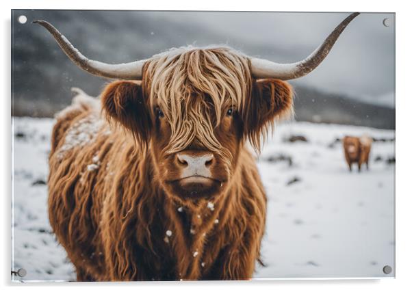 Highland Cattle Acrylic by Picture Wizard