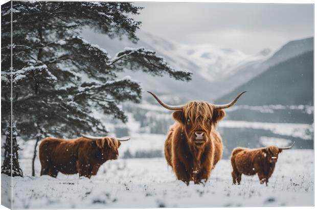 Highland Cattle Canvas Print by Picture Wizard