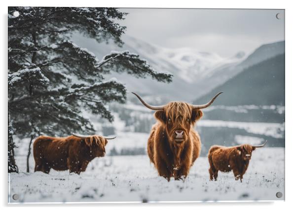 Highland Cattle Acrylic by Picture Wizard