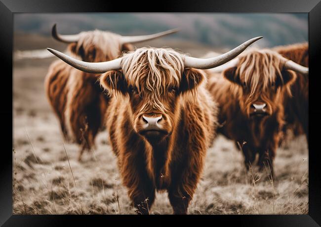 Highland Cattle Framed Print by Picture Wizard