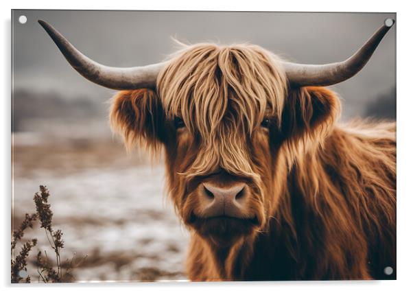 Highland Cattle Acrylic by Picture Wizard