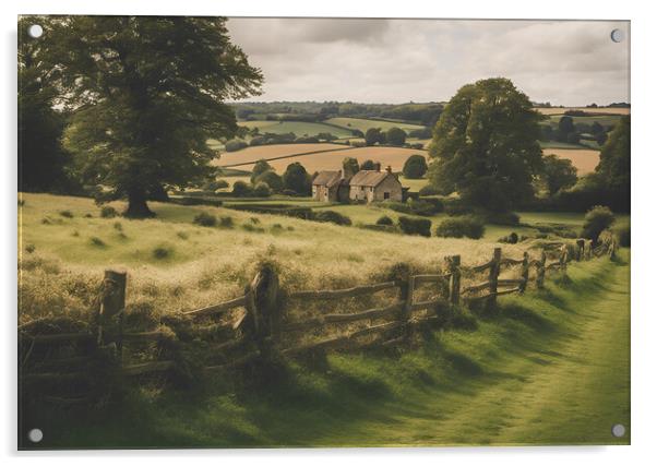 English Countryside Acrylic by Picture Wizard
