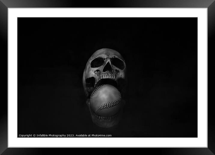 Skull baseball  Framed Mounted Print by Infallible Photography